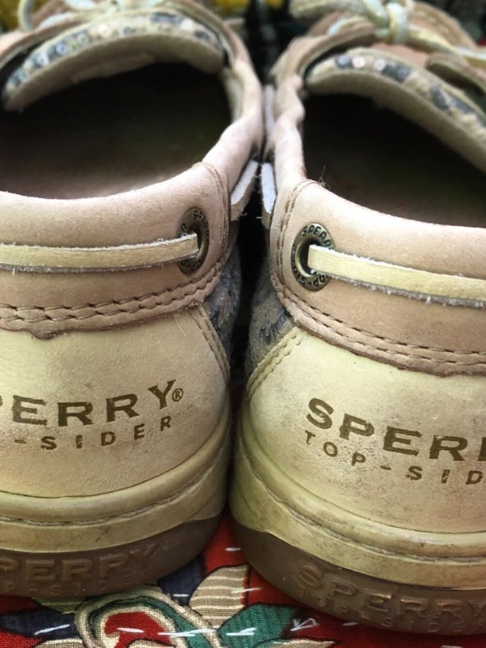 Sperry Top-Sider Angelfish Womens 7M Boat Shoes Loafers Leopard, subtle sequins - Picture 7 of 15
